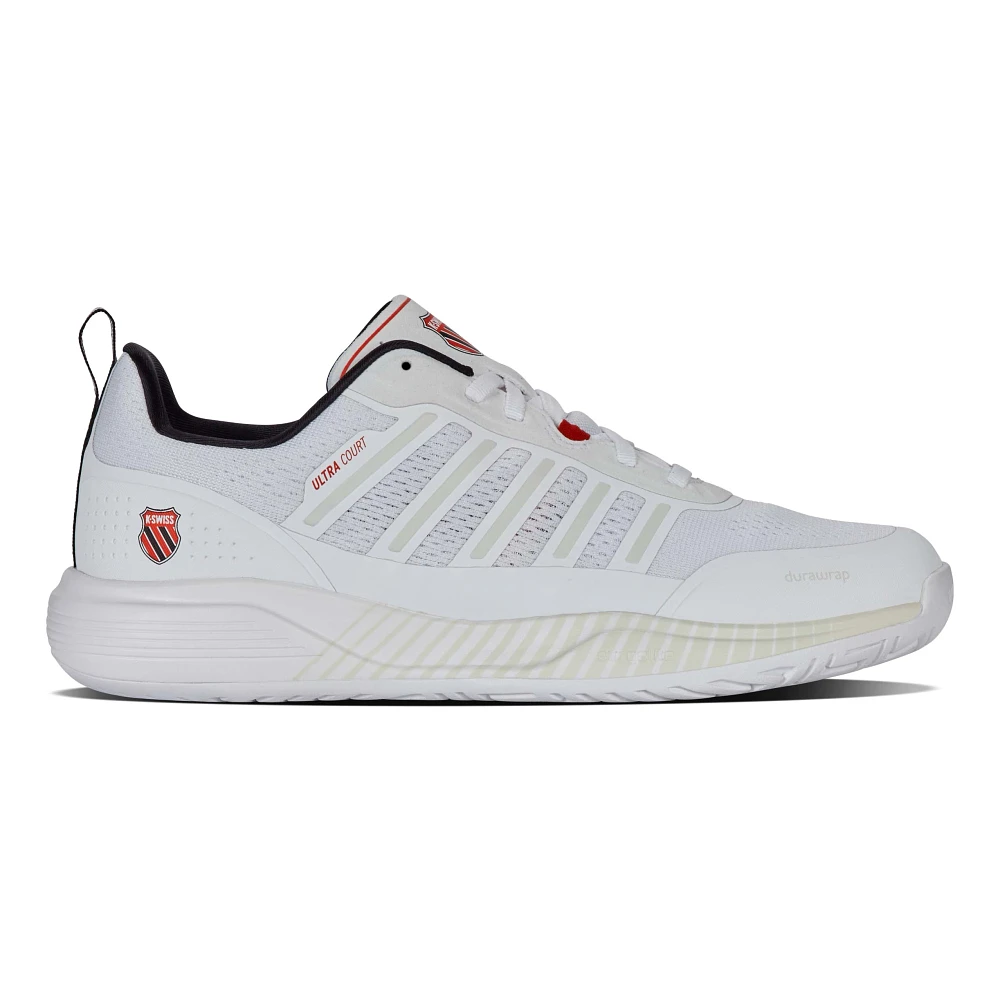 K-Swiss Ultra Court Men's Tennis Shoes [White/Black/Red] – Pro Racket Sports