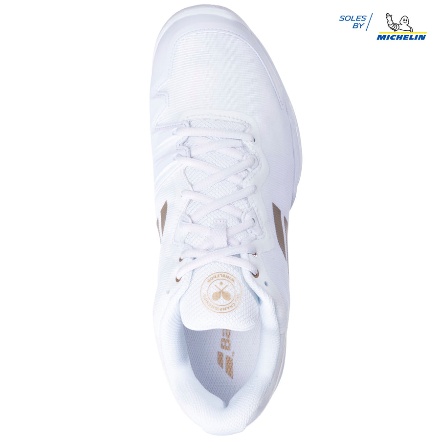Babolat SFX3 All Court Wimbledon Women Tennis Shoes [White/Gold]