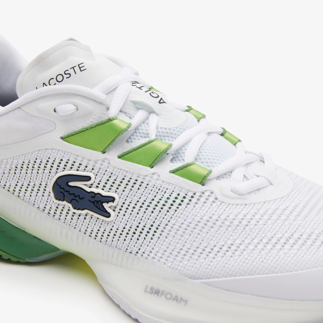 White and green tennis shoes sales