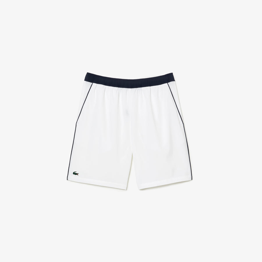 Lacoste GH1086-51 Men's Stretch Tennis Shorts [White/Navy Blue]