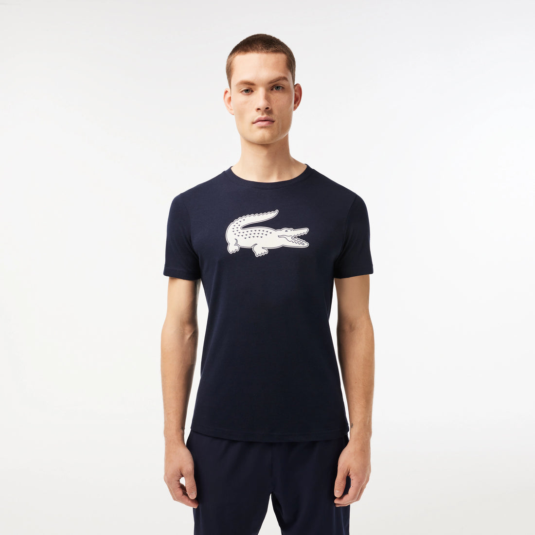 Lacoste TH2042-51 Men's Croc Jersey T-shirt [Navy Blue/White]