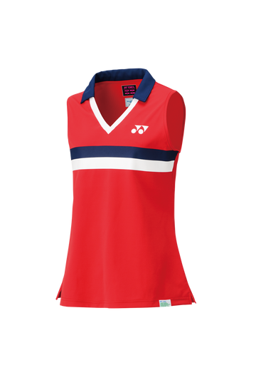 Yonex 75th Women's Sleeveless Polo Shirt 20627A [Ruby Red]